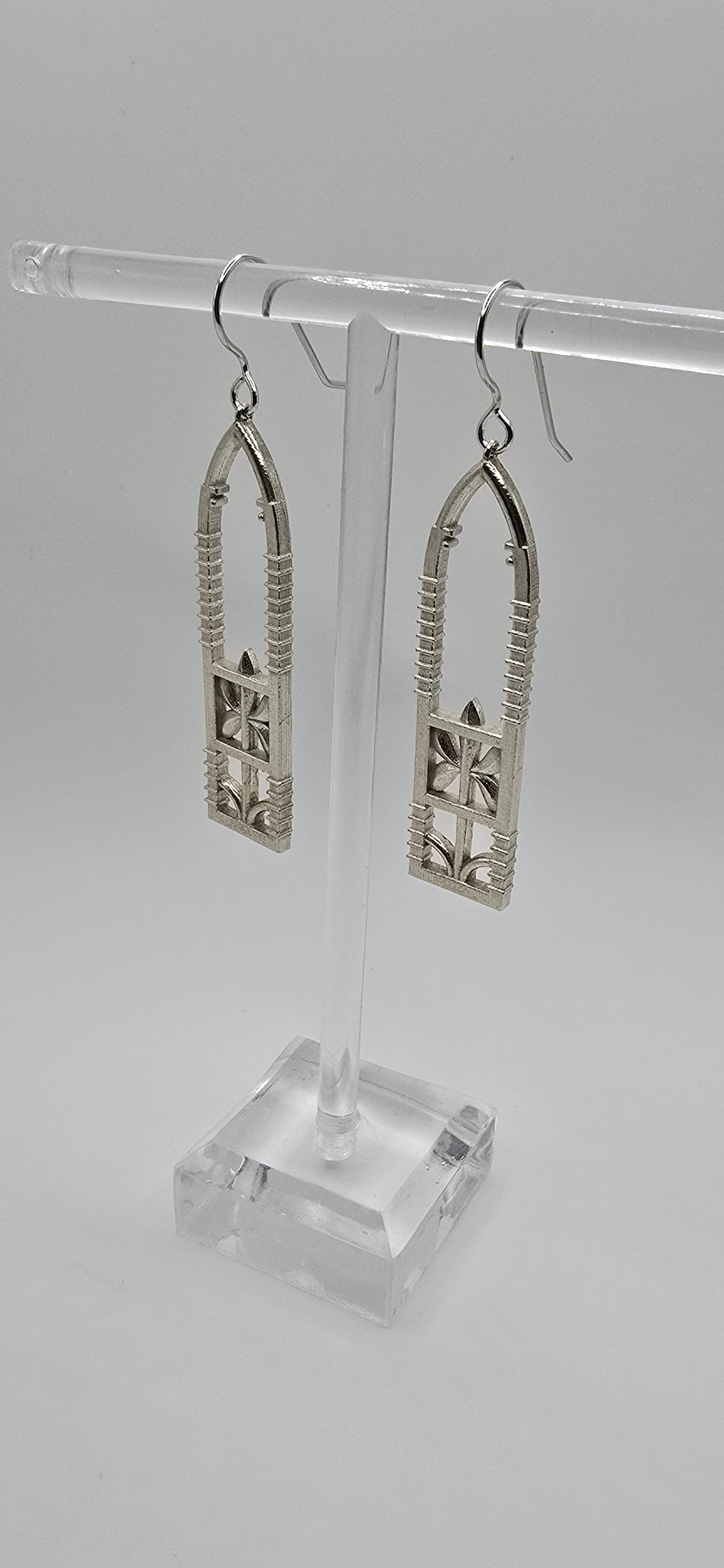 Ironwork Fence Earrings in Sterling Silver (Hook)