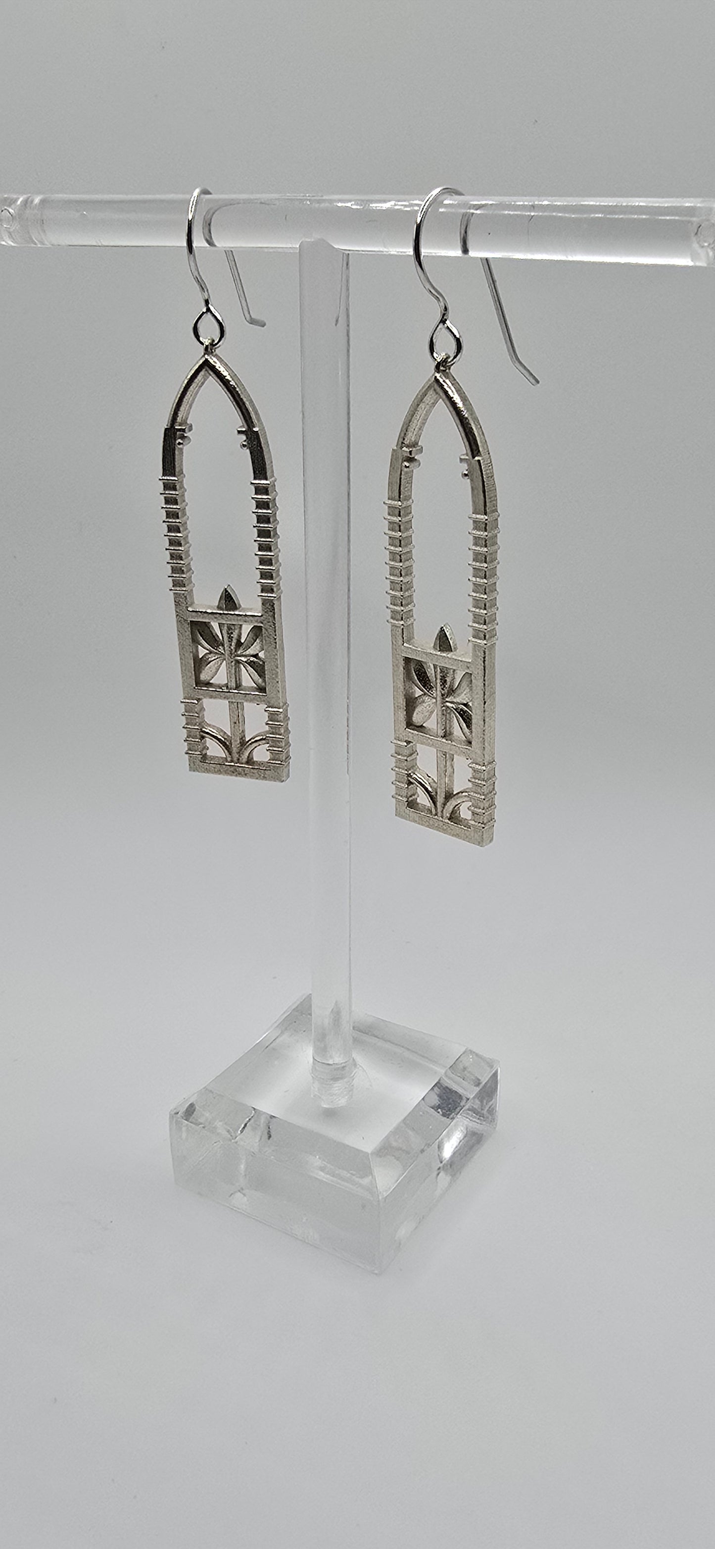 Ironwork Fence Earrings in Sterling Silver (Hook)