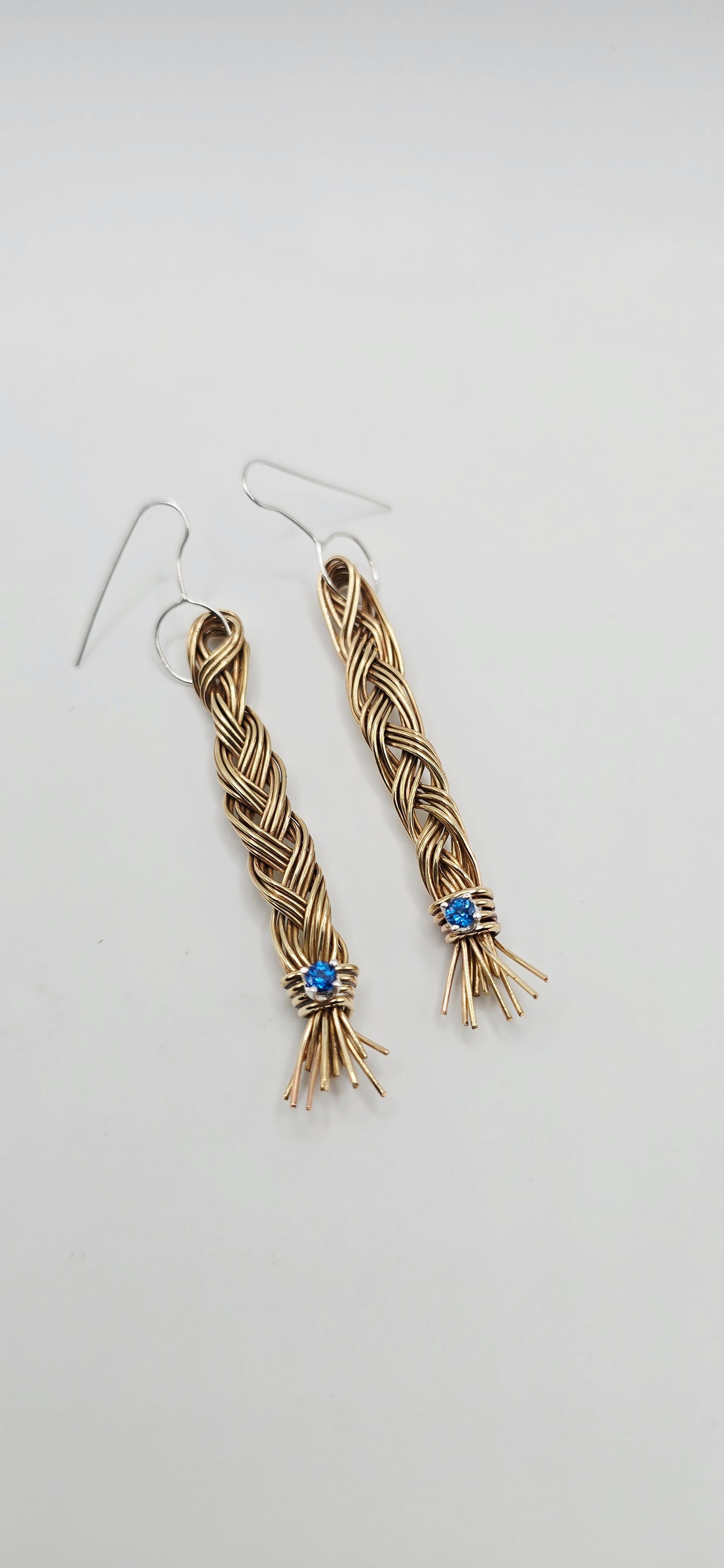 Braided Earrings with London Topaz
