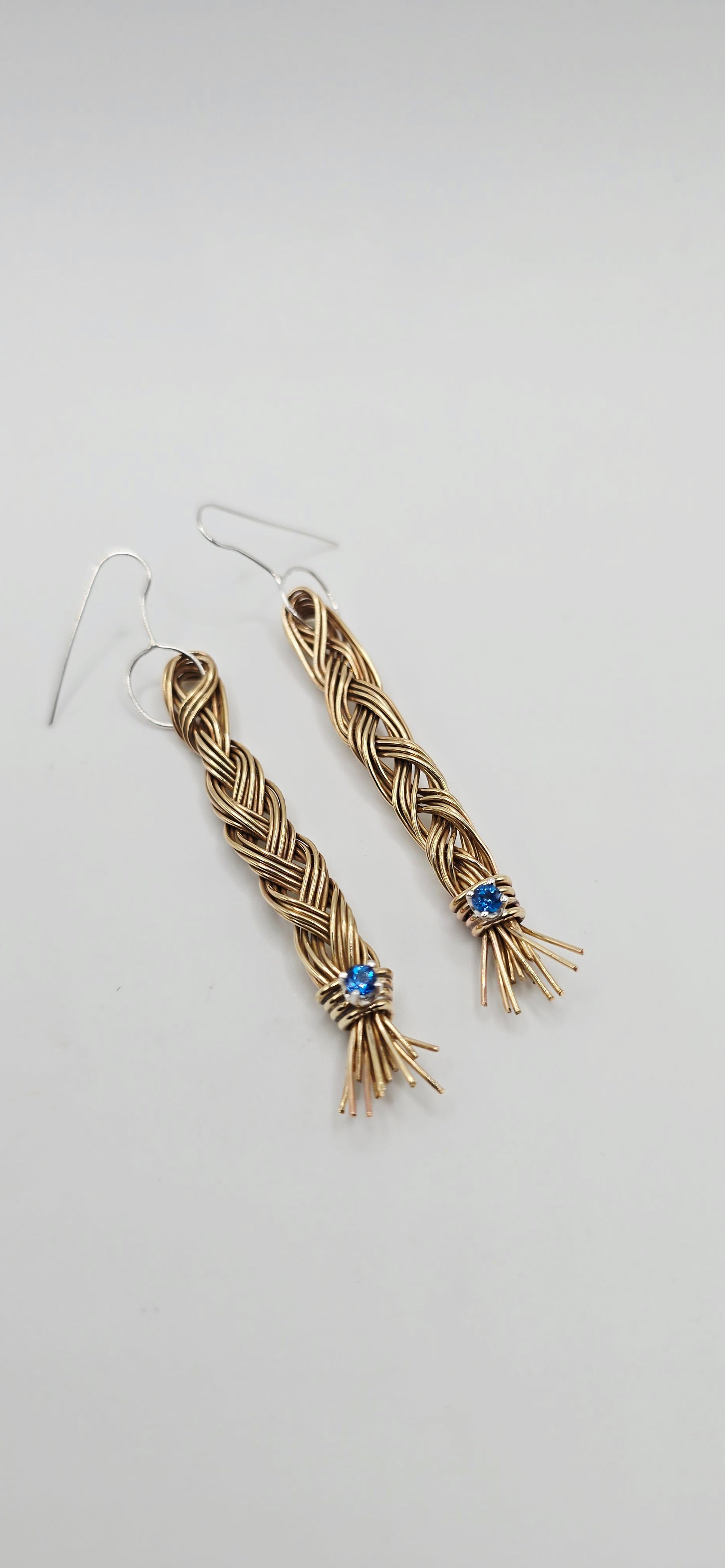 Braided Earrings with London Topaz