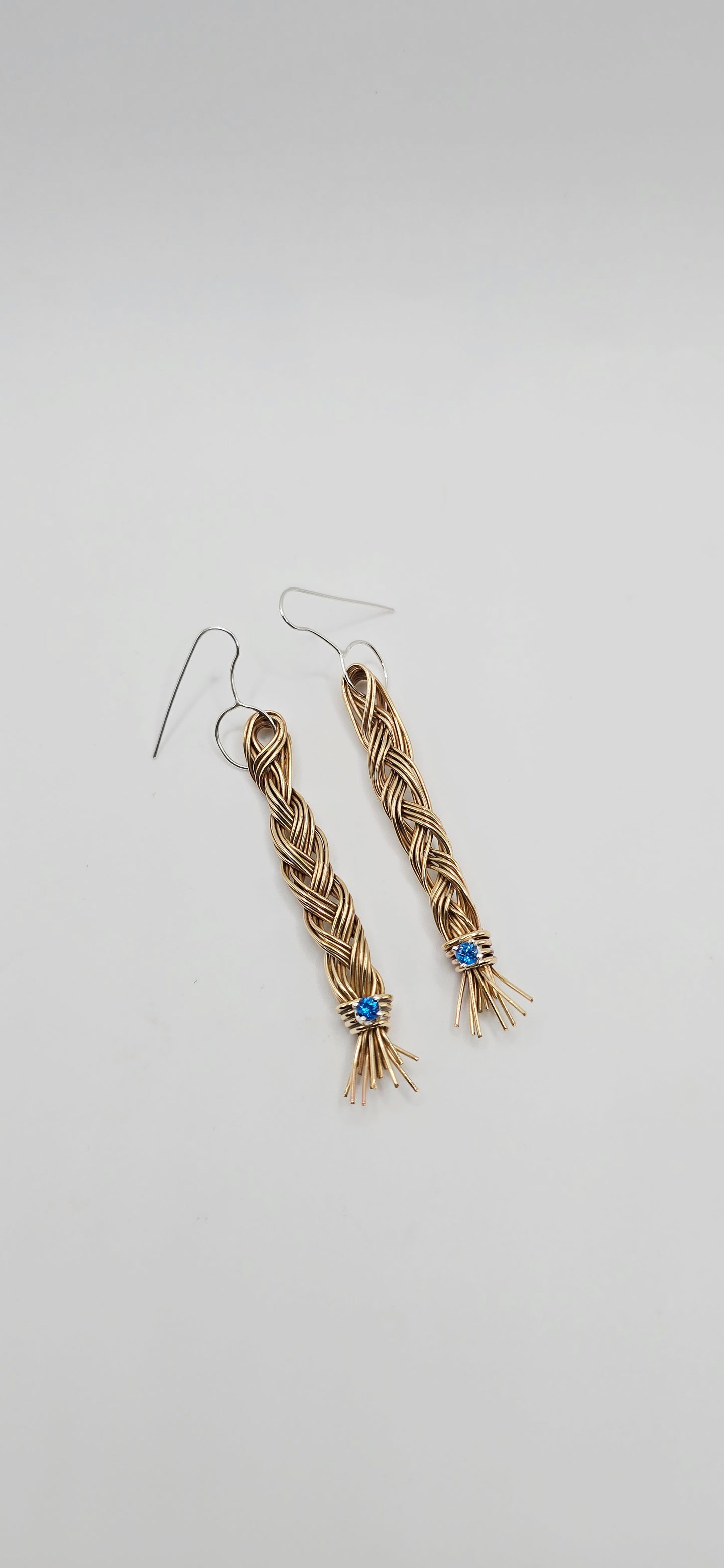 Braided Earrings with London Topaz