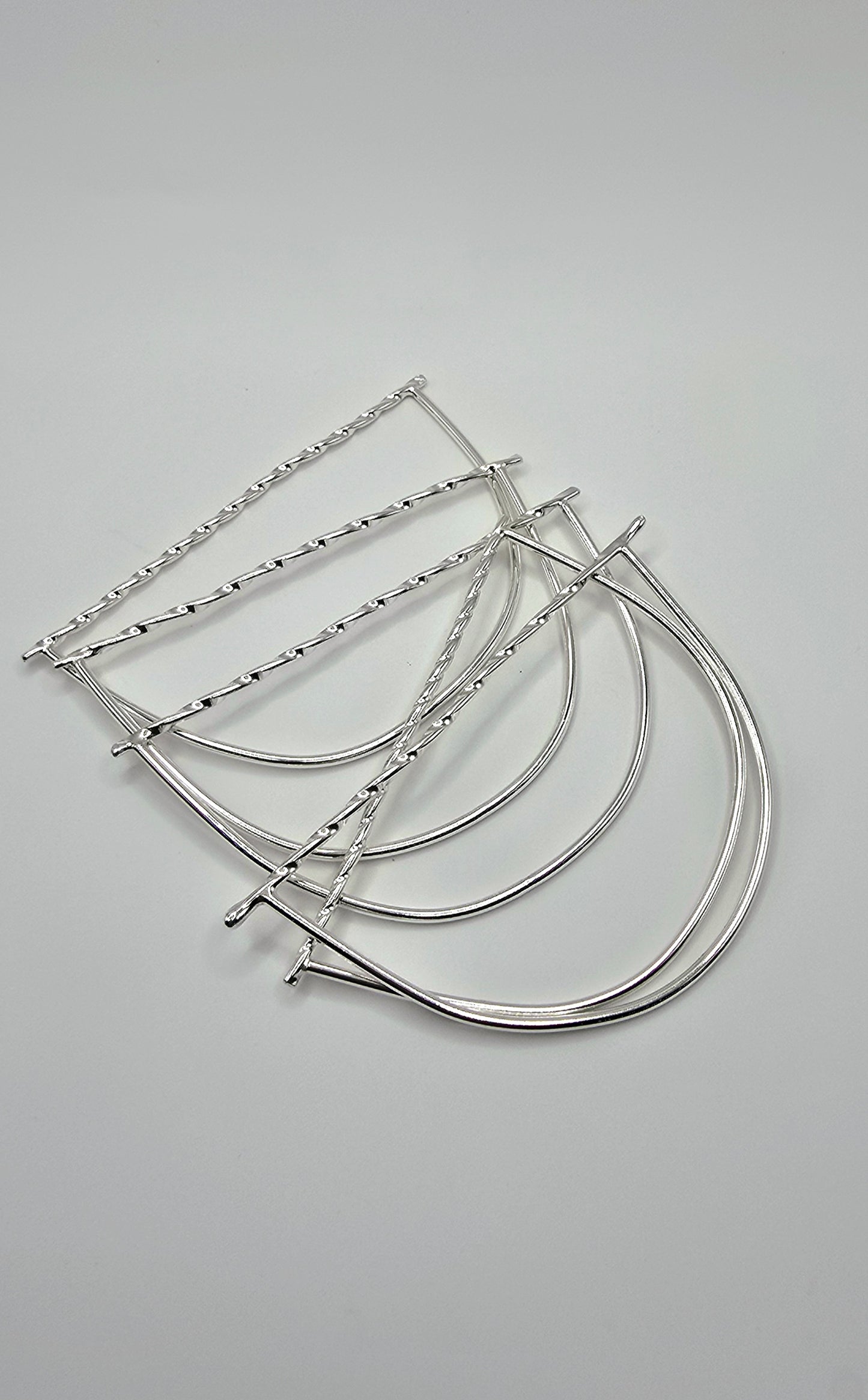 Hand Forged Twisted Bangle Bracelets Set of 3