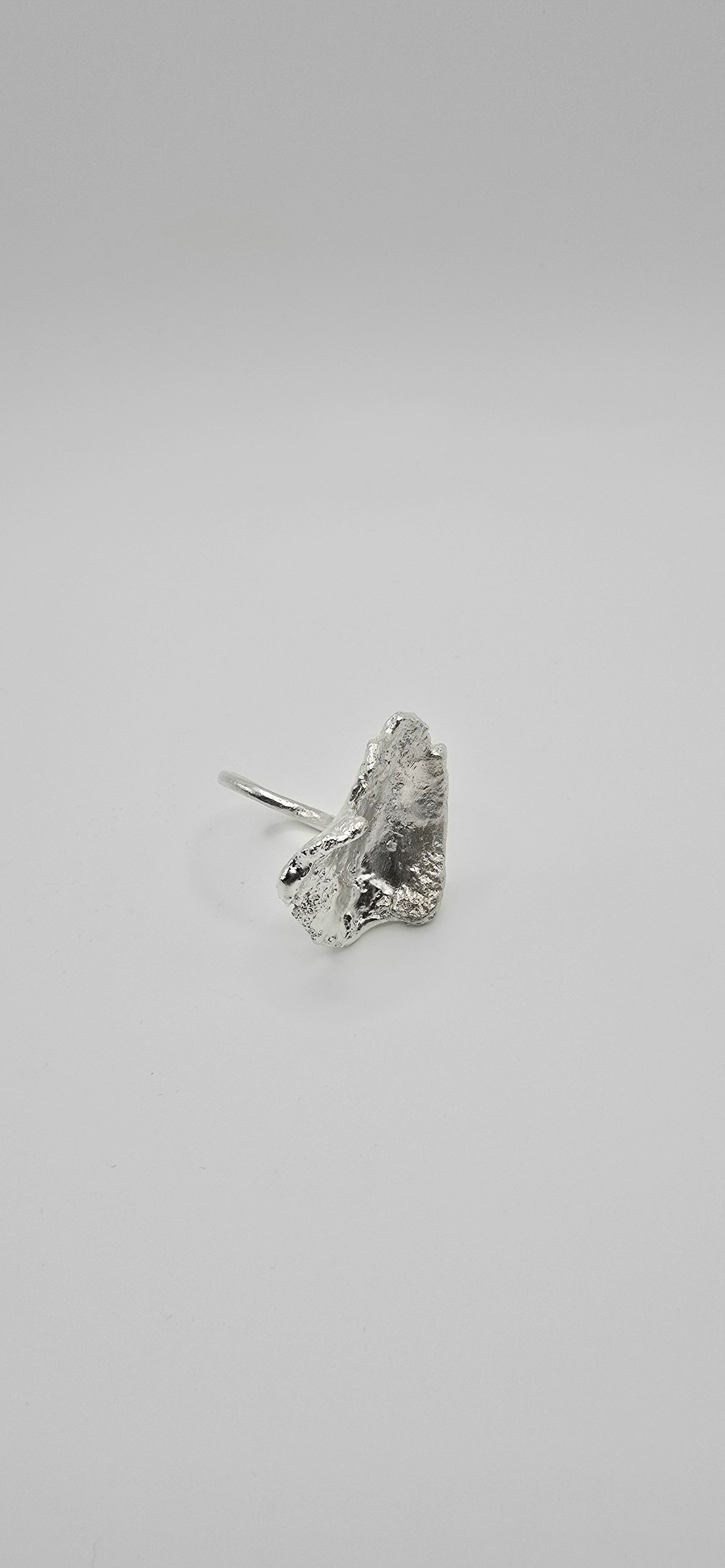 Fragment Form Sculptural Sterling Silver Ring- Under Impact Series