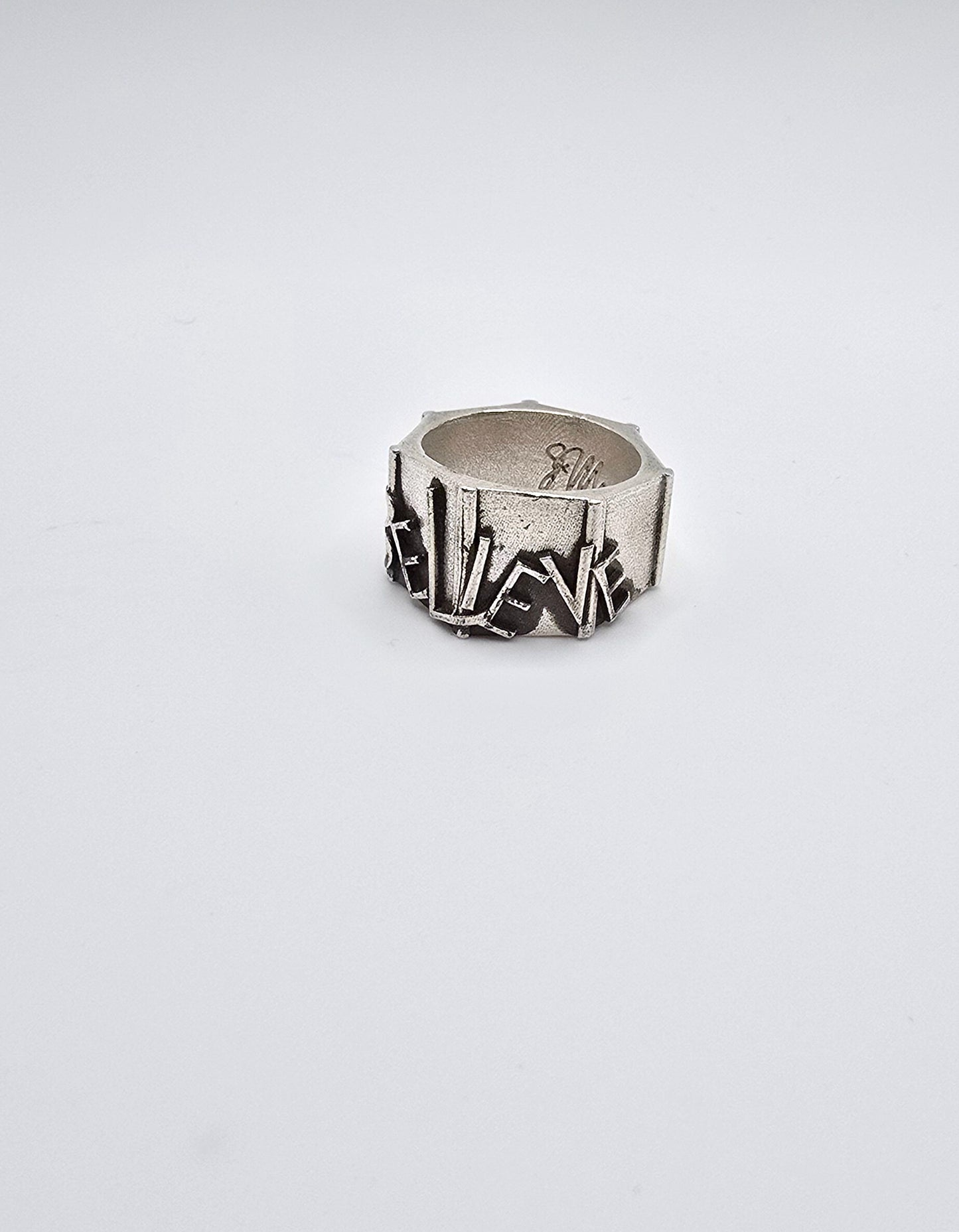BELIEVE Ring in Sterling Silver