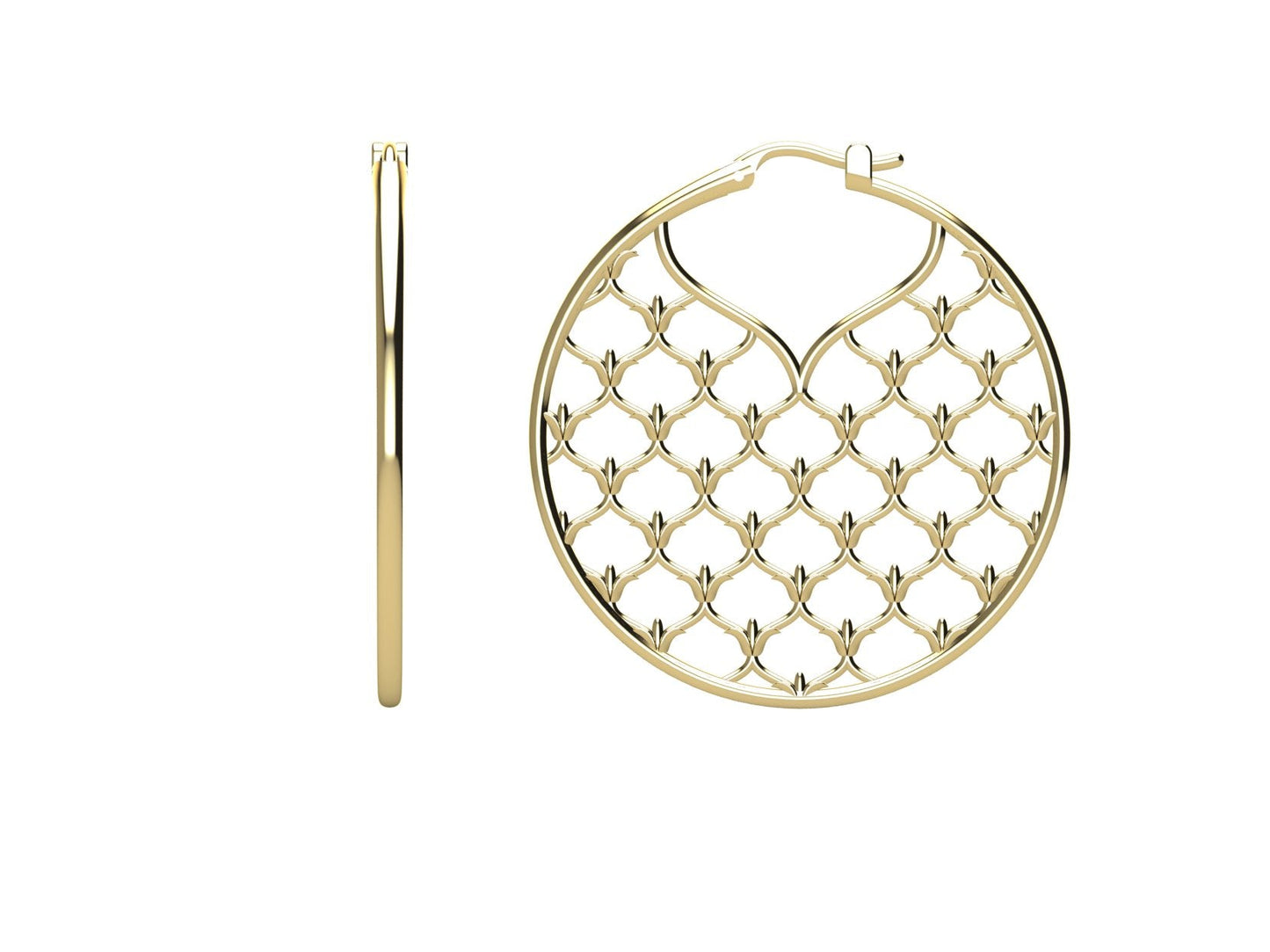 La Fleur Window Grate Hoop Earrings