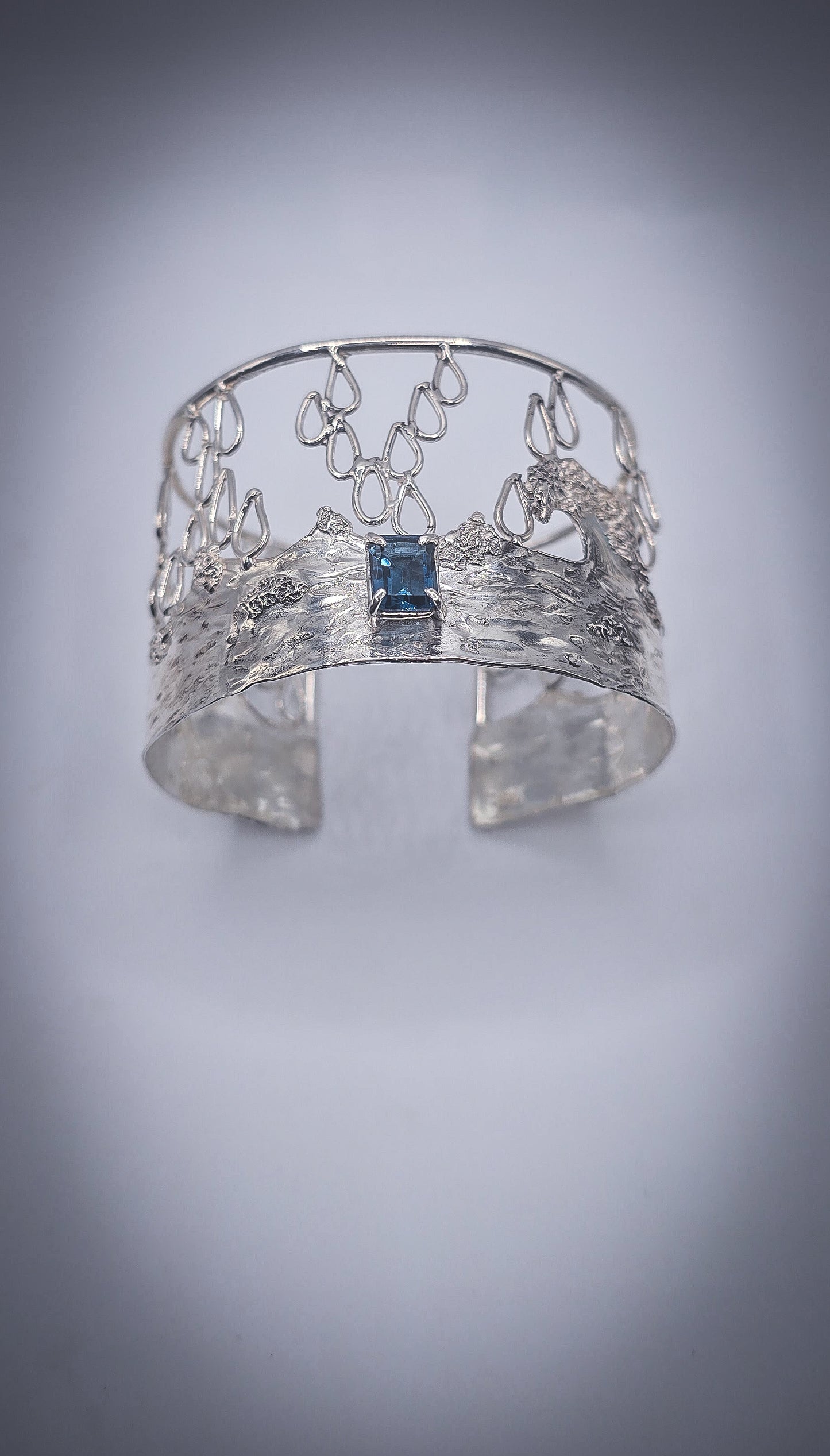Ocean Cuff, Sterling; London Blue Topaz