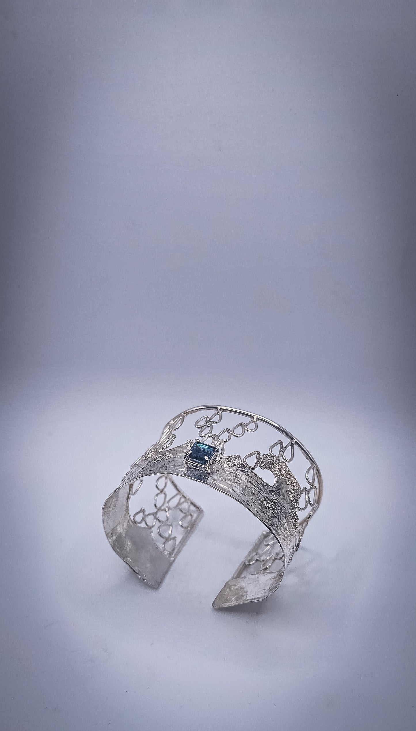 Ocean Cuff, Sterling; London Blue Topaz