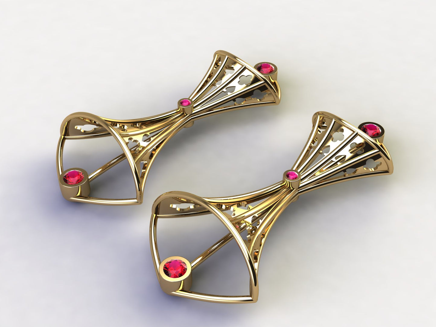 Sculpted Form Earrings in 24kt gold