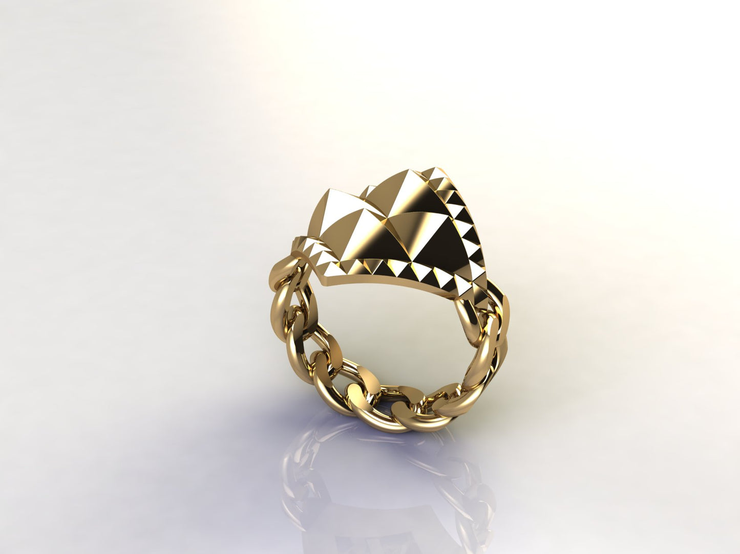 Studded Ring in 24kt/ Sterling Silver