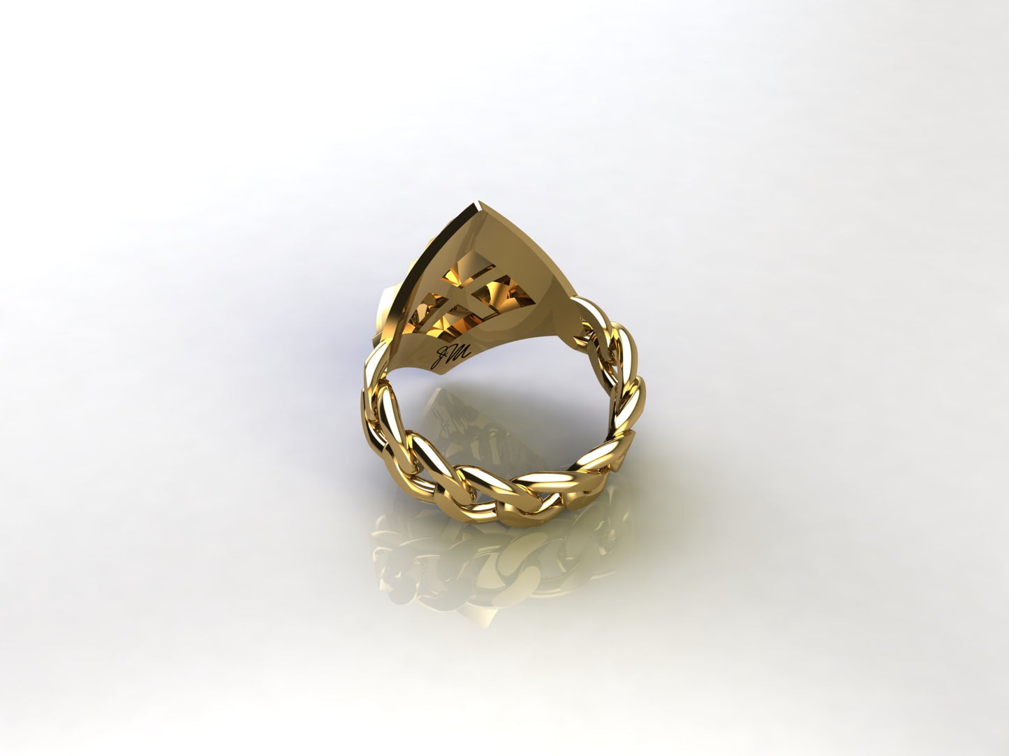 Studded Ring in 24kt/ Sterling Silver
