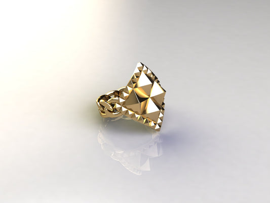 Studded Ring in 24kt/ Sterling Silver