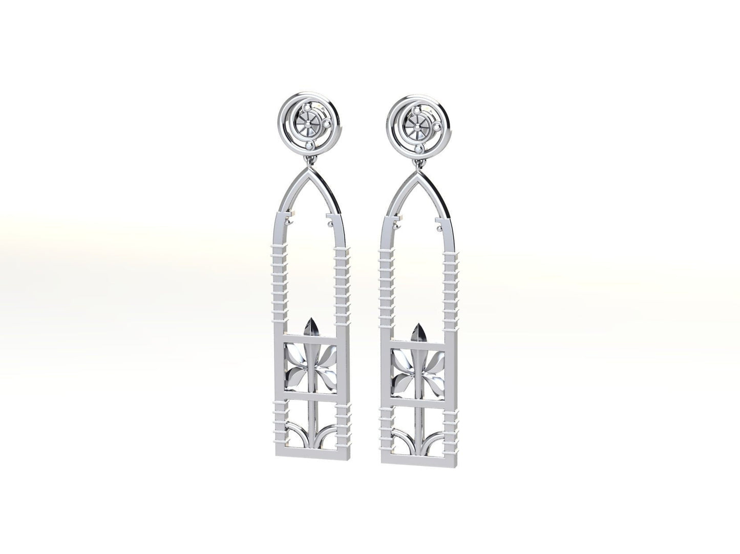 Ironwork Fence Earrings in Sterling Silver