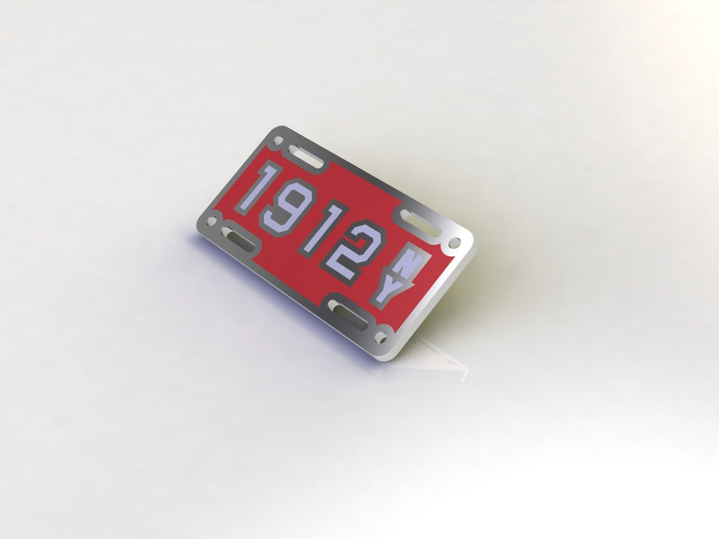 NY 1912 Rare License Plate Pendant in Sterling Silver