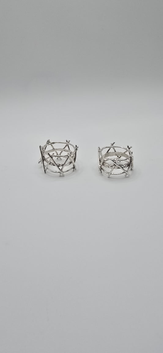 X Ring in sterling silver