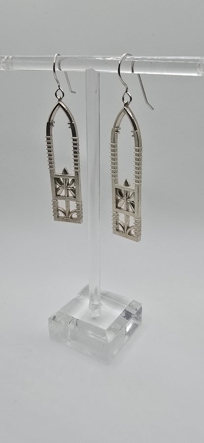Ironwork Fence Earrings in Sterling Silver (Hook)