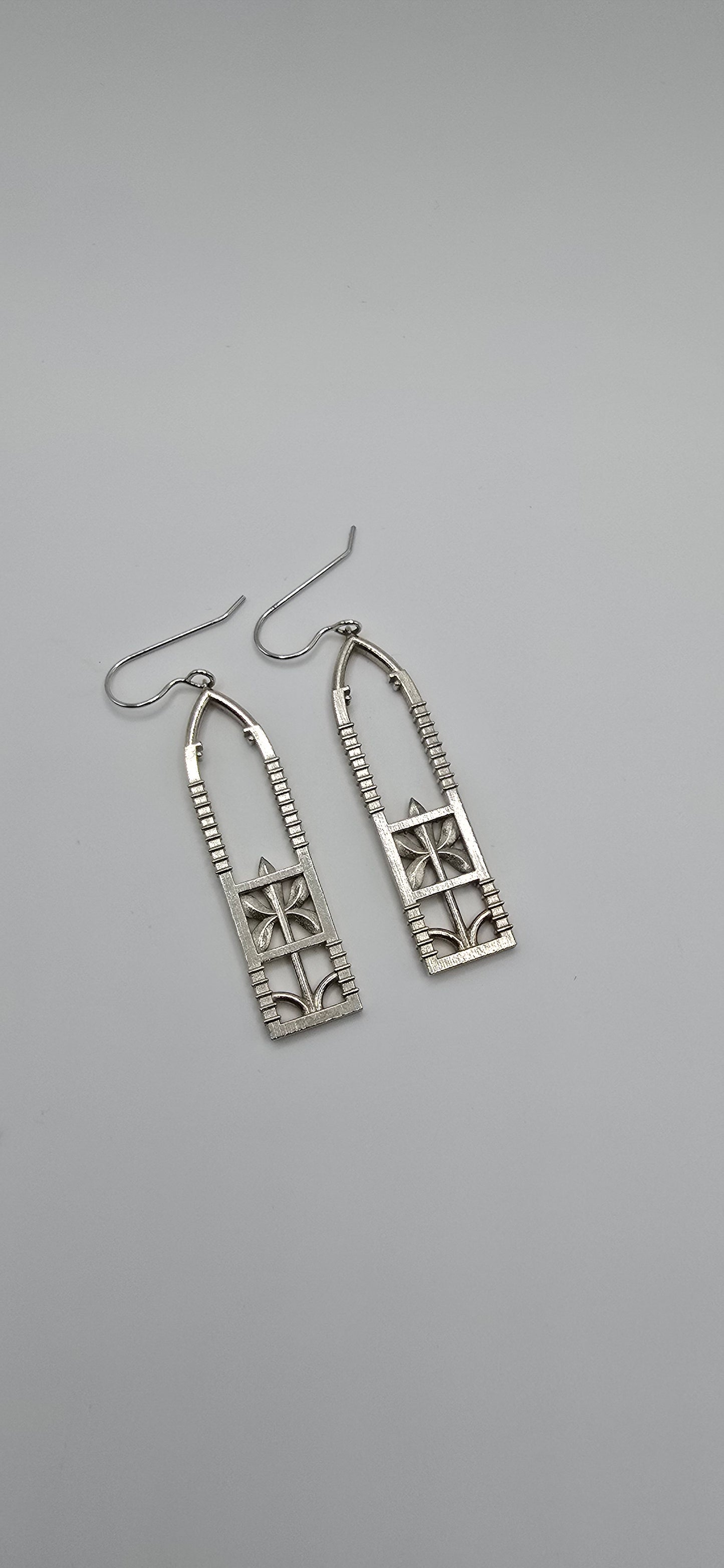 Ironwork Fence Earrings in Sterling Silver (Hook)