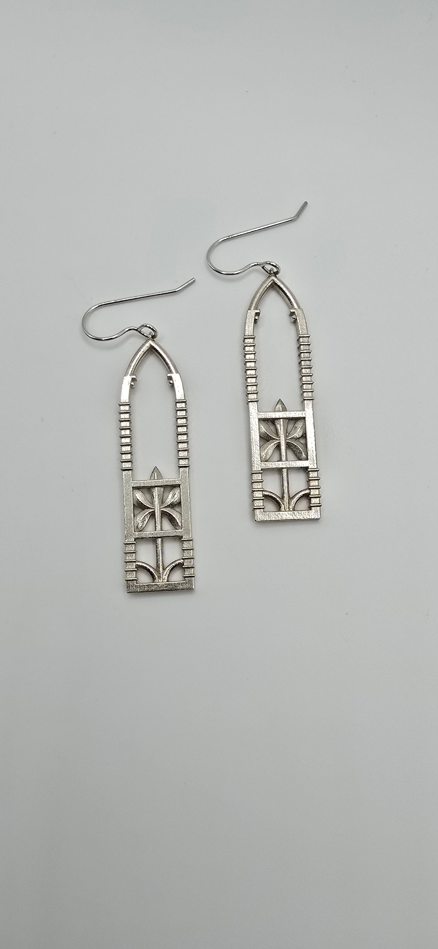 Ironwork Fence Earrings in Sterling Silver (Hook)