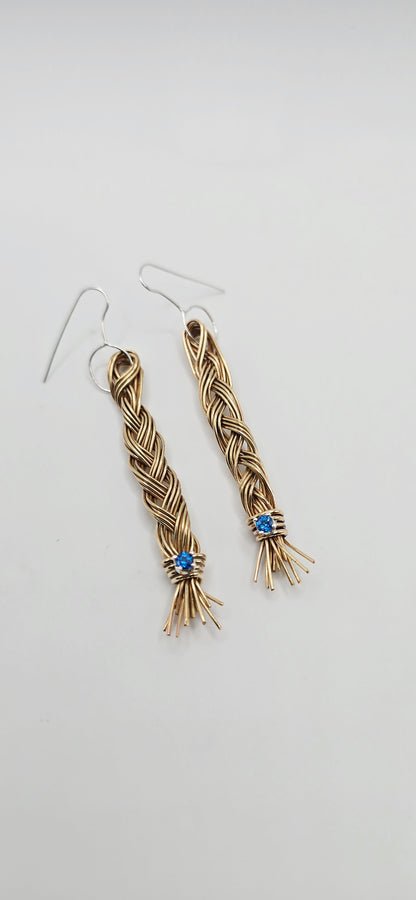 Braided Earrings with London Topaz