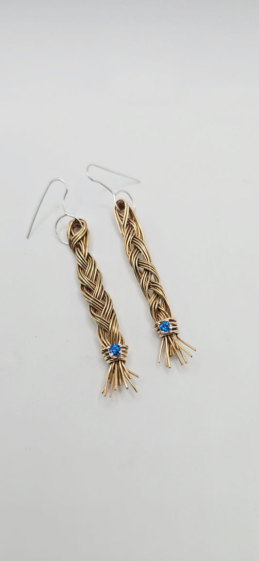 Braided Earrings with London Topaz
