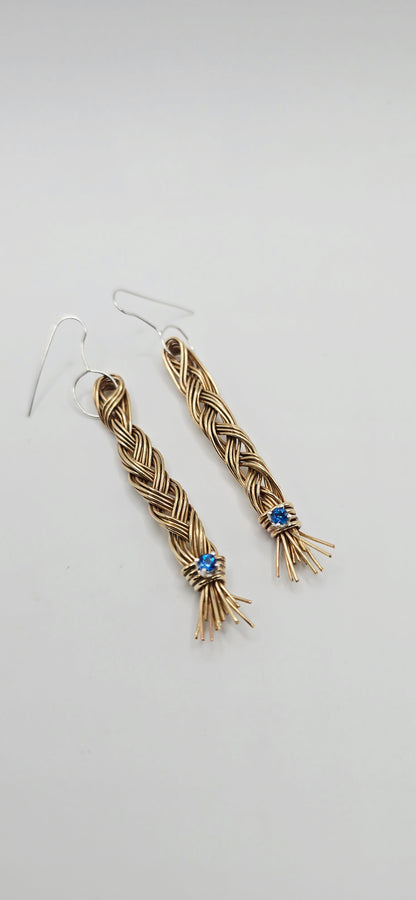 Braided Earrings with London Topaz