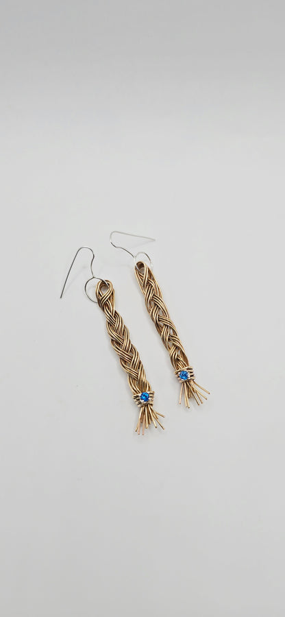 Braided Earrings with London Topaz