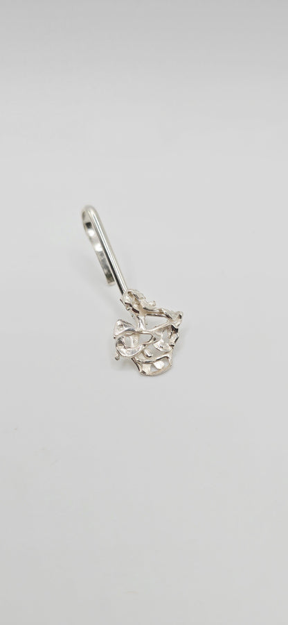 Abstract Lip Clip in Sterling Silver