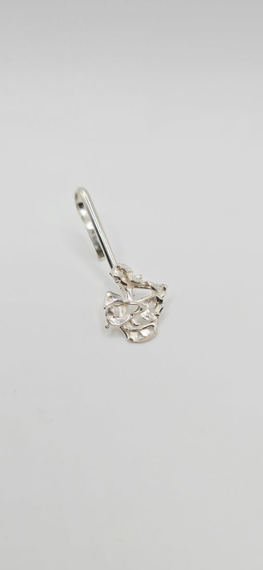 Abstract Lip Clip in Sterling Silver