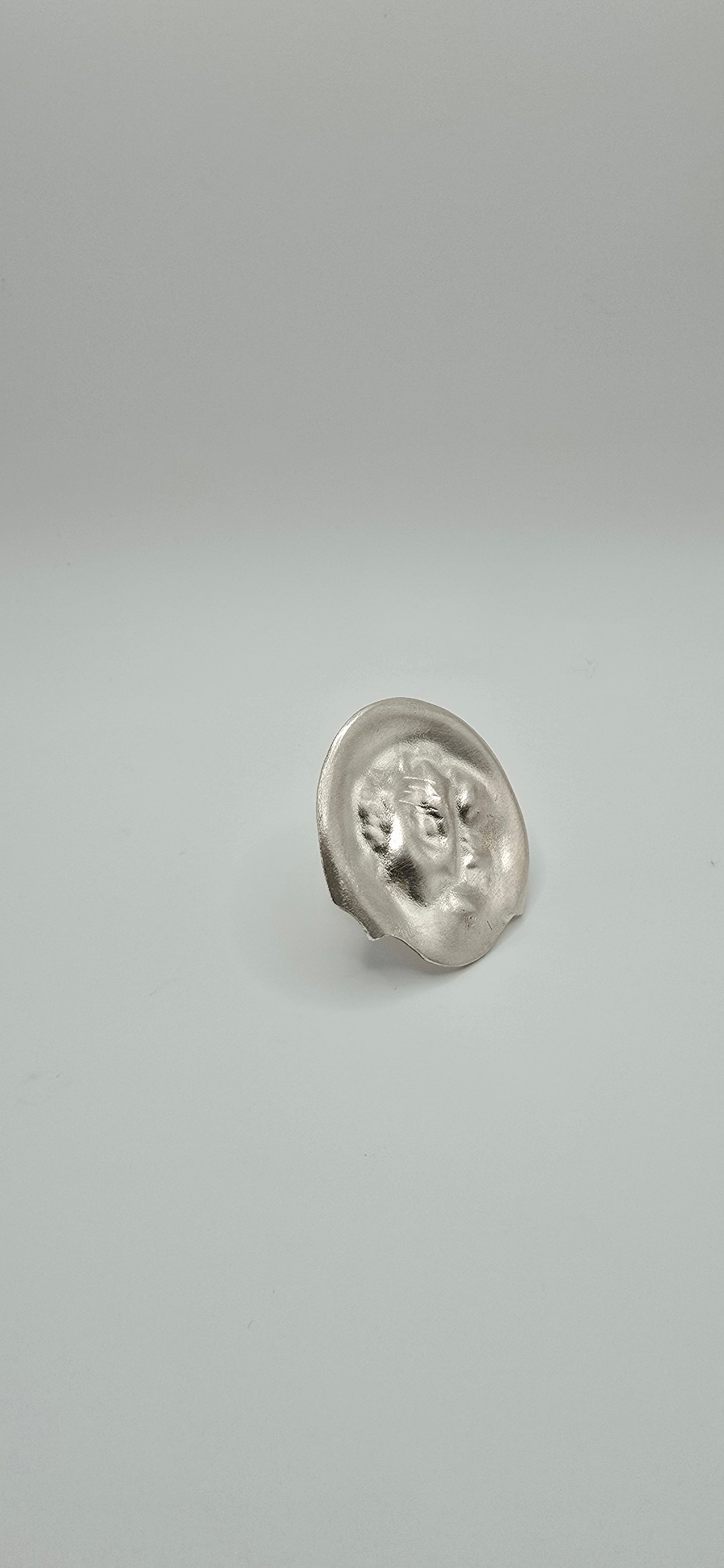 1905 Silver Spoon Ring- Textured & Sculptural Statement Jewelry- Under Impact Series