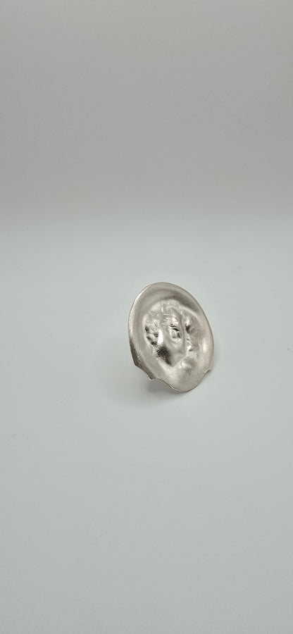 1905 Silver Spoon Ring- Textured & Sculptural Statement Jewelry- Under Impact Series