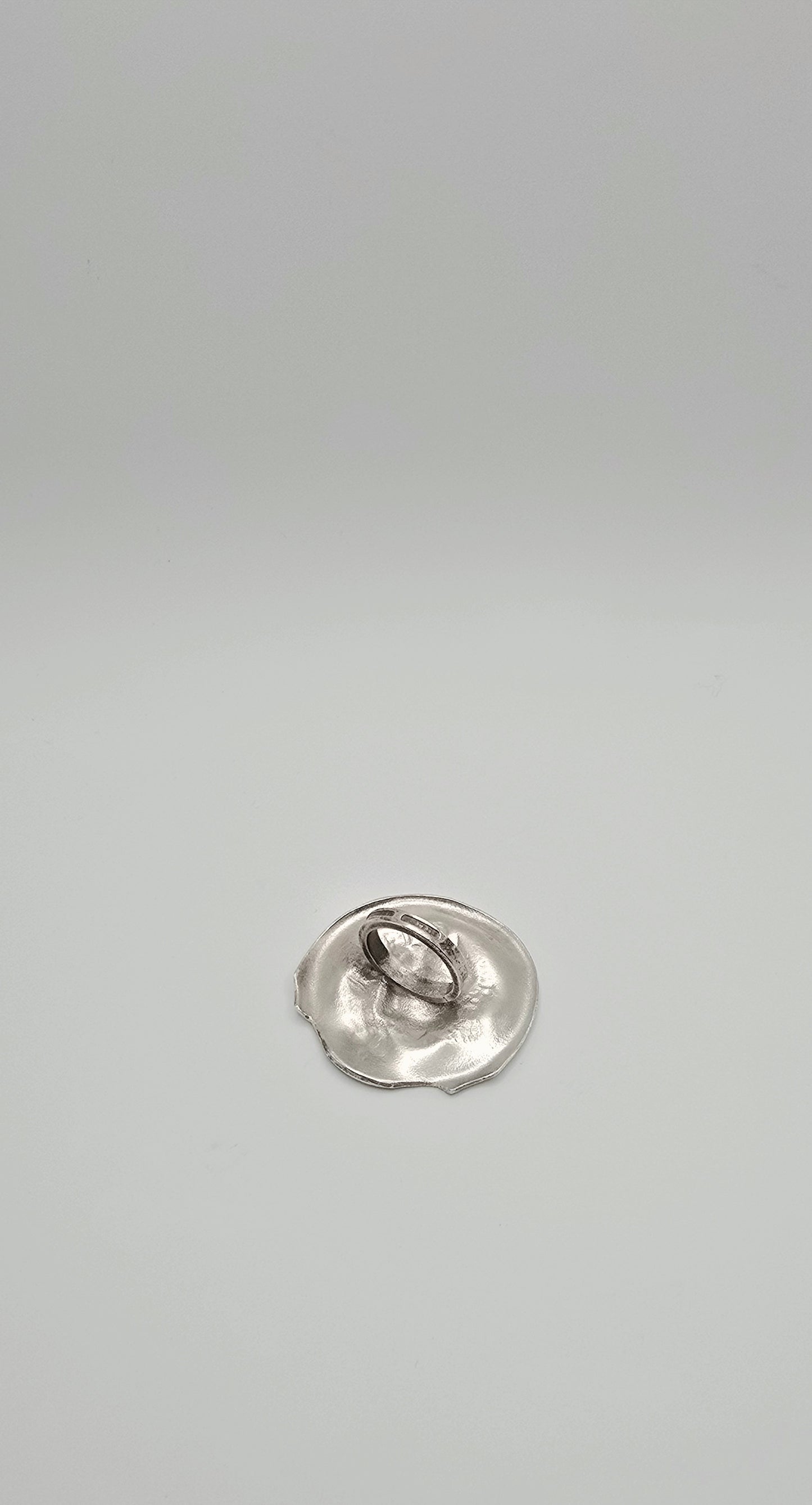 1905 Silver Spoon Ring- Textured & Sculptural Statement Jewelry- Under Impact Series