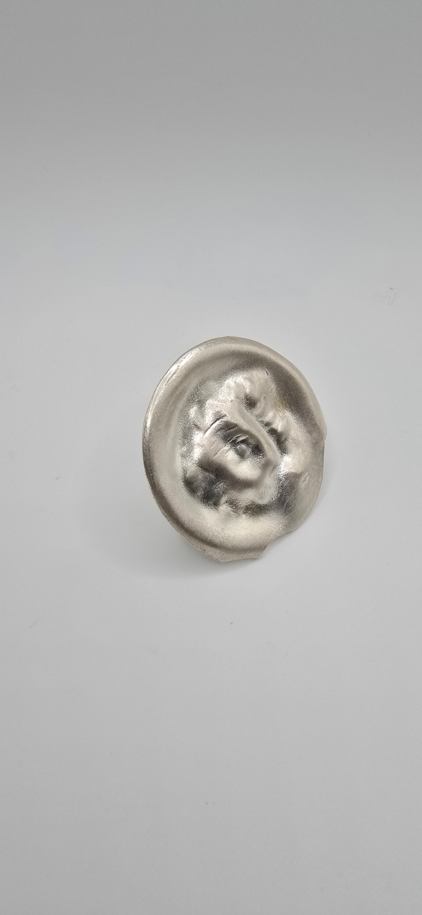 1905 Silver Spoon Ring- Textured & Sculptural Statement Jewelry- Under Impact Series