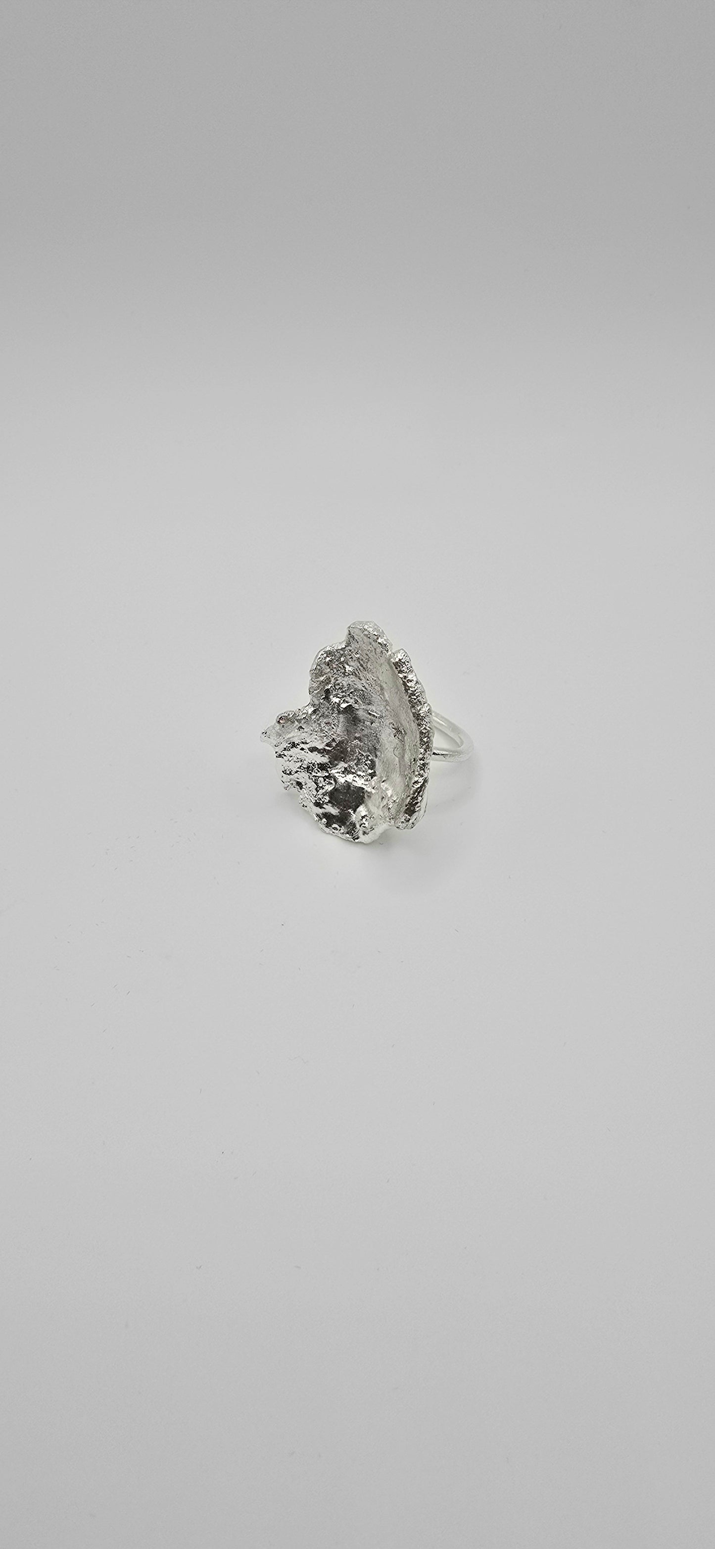 Fragment Form Sculptural Sterling Silver Ring- Under Impact Series