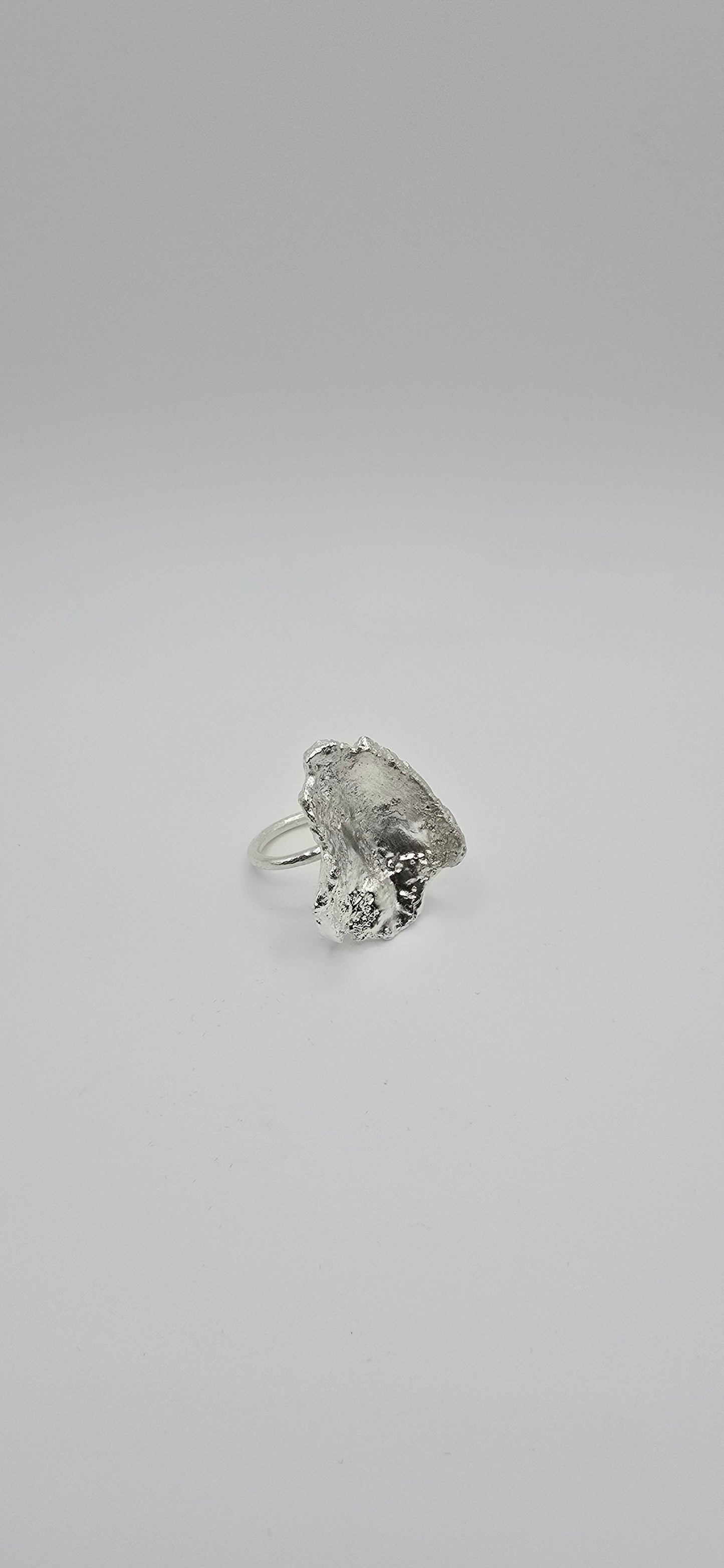 Fragment Form Sculptural Sterling Silver Ring- Under Impact Series