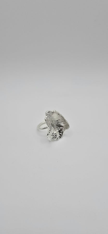 Fragment Form Sculptural Sterling Silver Ring- Under Impact Series