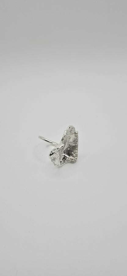 Fragment Form Sculptural Sterling Silver Ring- Under Impact Series