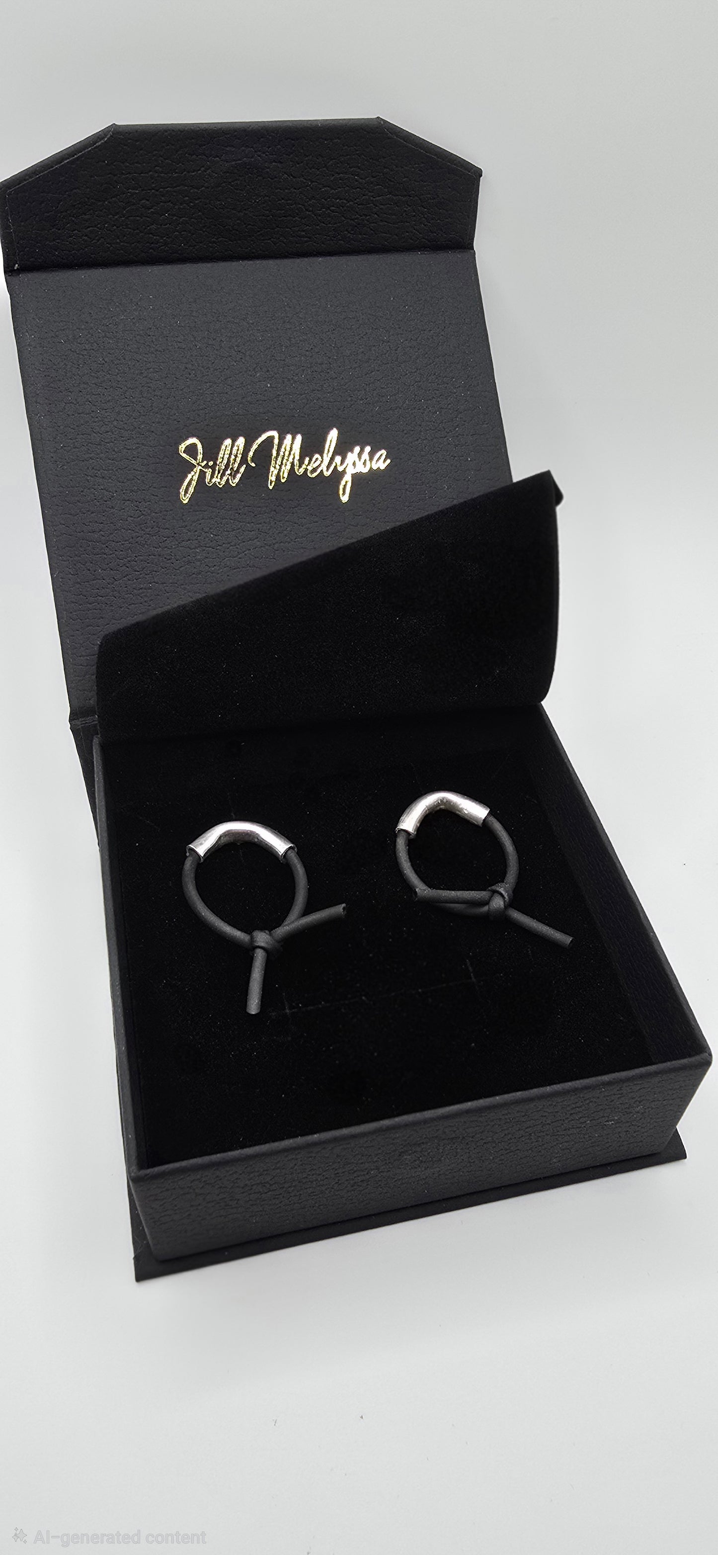 Sterling Silver and Rubber Tension Earrings- Small- Hand Fabricated- Under Impact Series