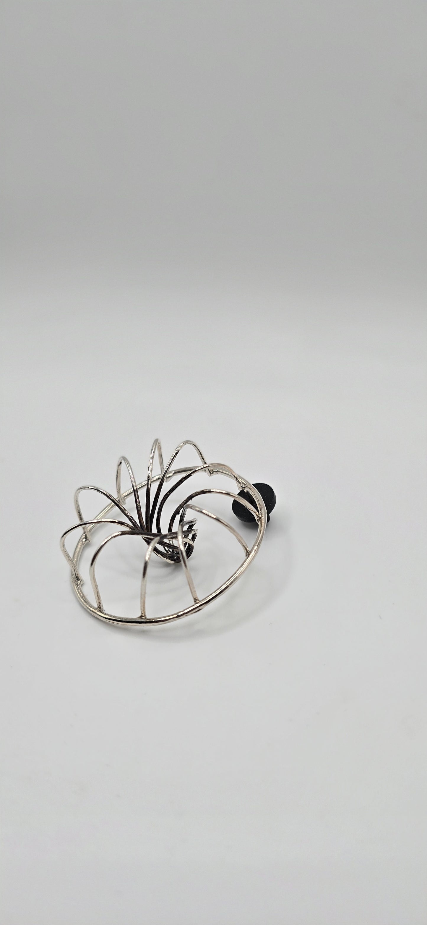 Vortex Wire Sculptural Brooch in Sterling Silver