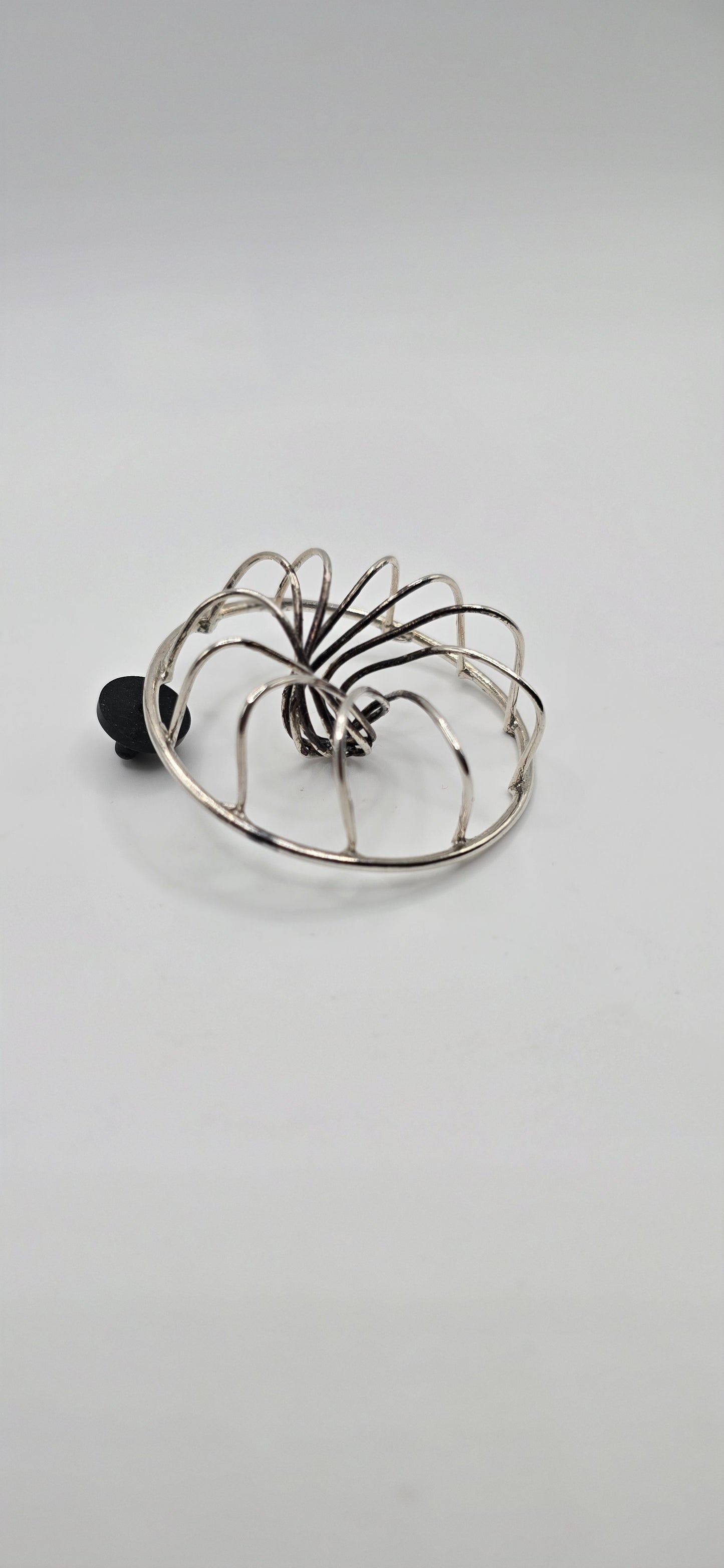 Vortex Wire Sculptural Brooch in Sterling Silver