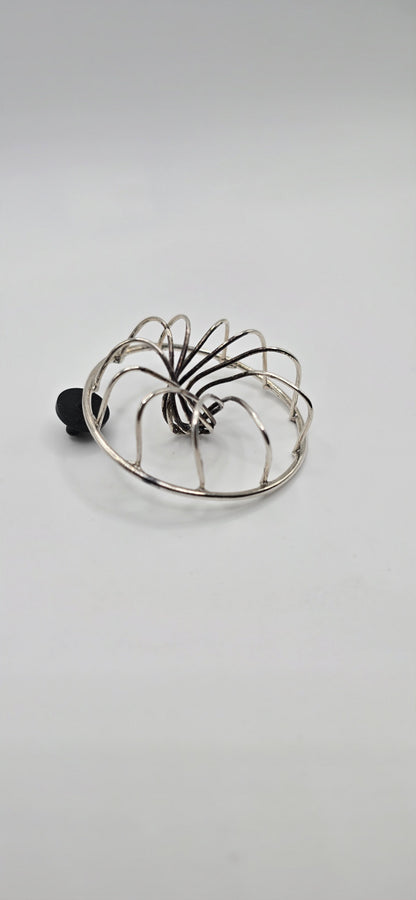 Vortex Wire Sculptural Brooch in Sterling Silver