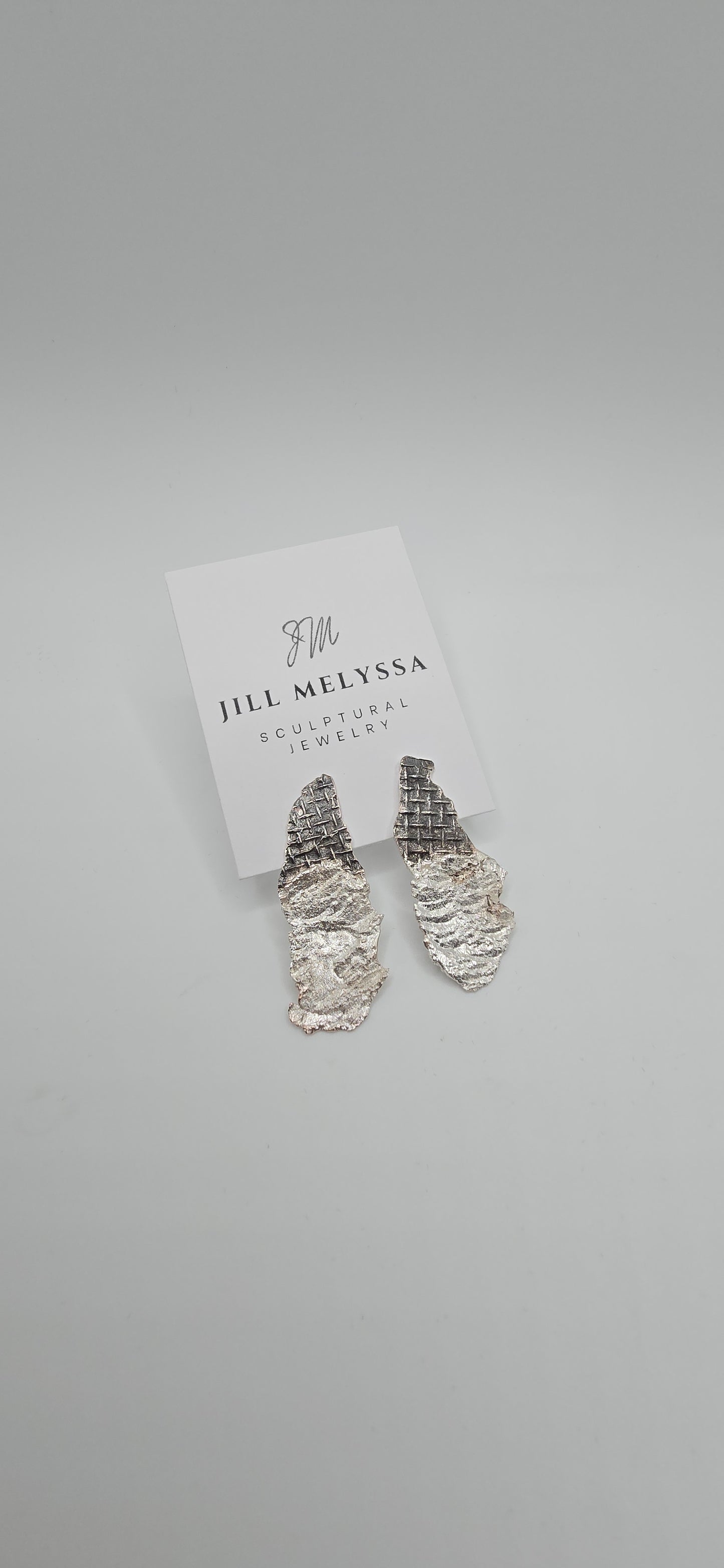 Sterling Silver Mesh Textured Earrings- Hand Fabricated Urban Freeform Statement Ring- Under Impact Series