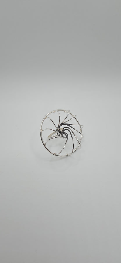 Vortex Wire Sculptural Ring in Sterling Silver
