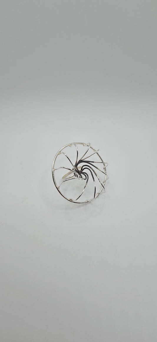 Vortex Wire Sculptural Ring in Sterling Silver