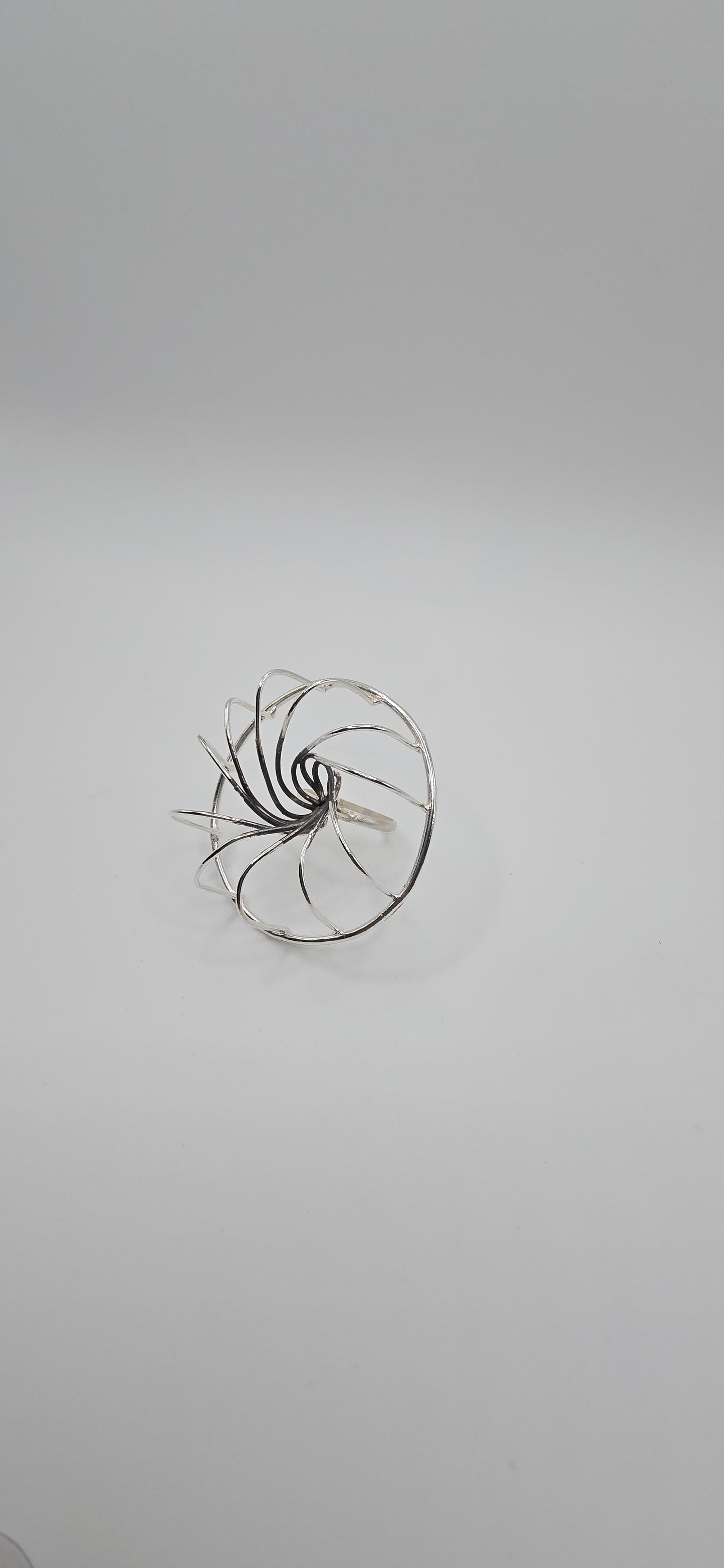 Vortex Wire Sculptural Ring in Sterling Silver