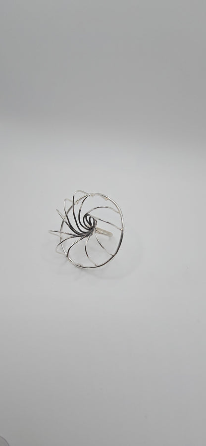 Vortex Wire Sculptural Ring in Sterling Silver