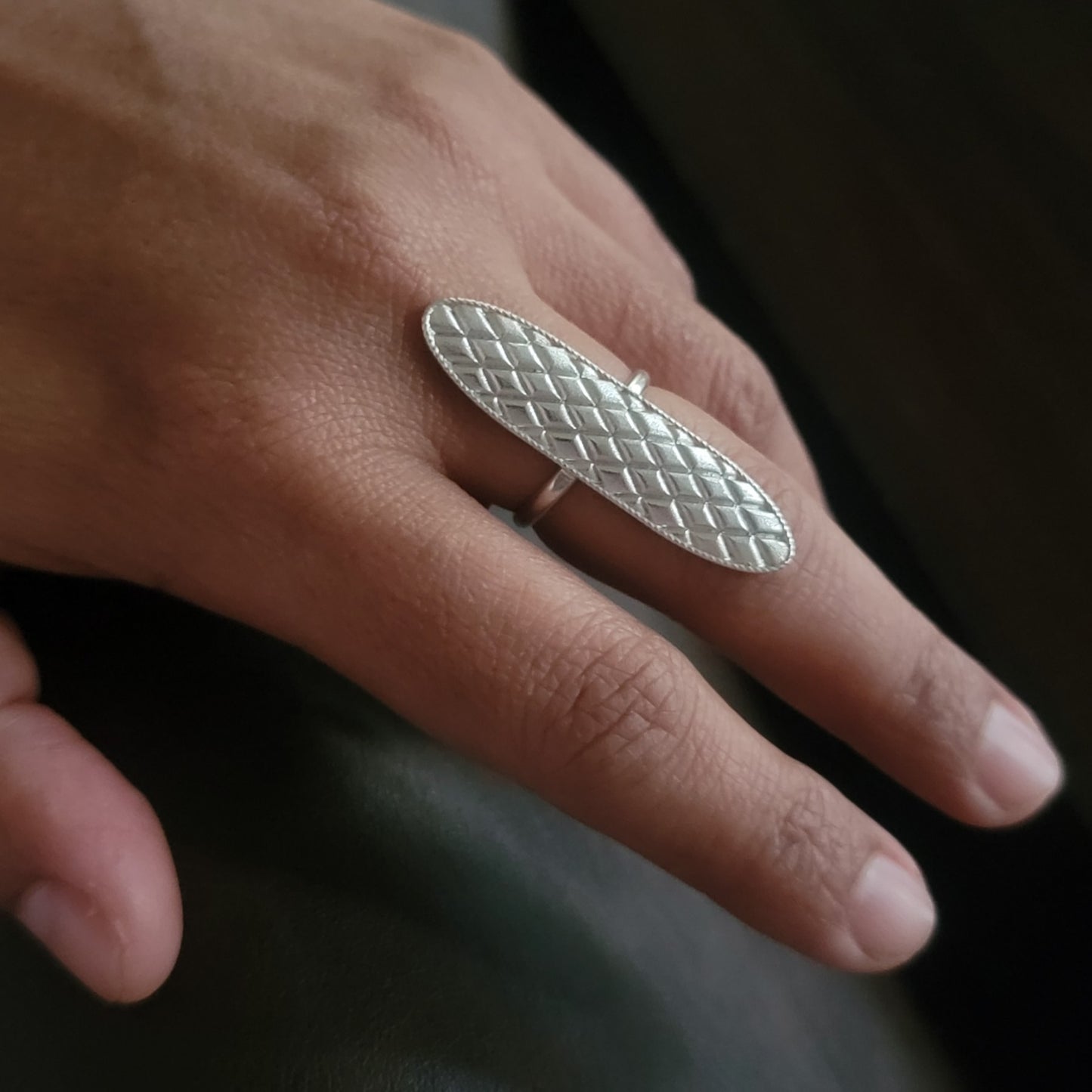Quilted Ring in Sterling Silver