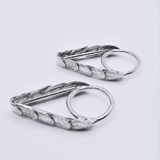 Triangle Feathered Ring in Sterling