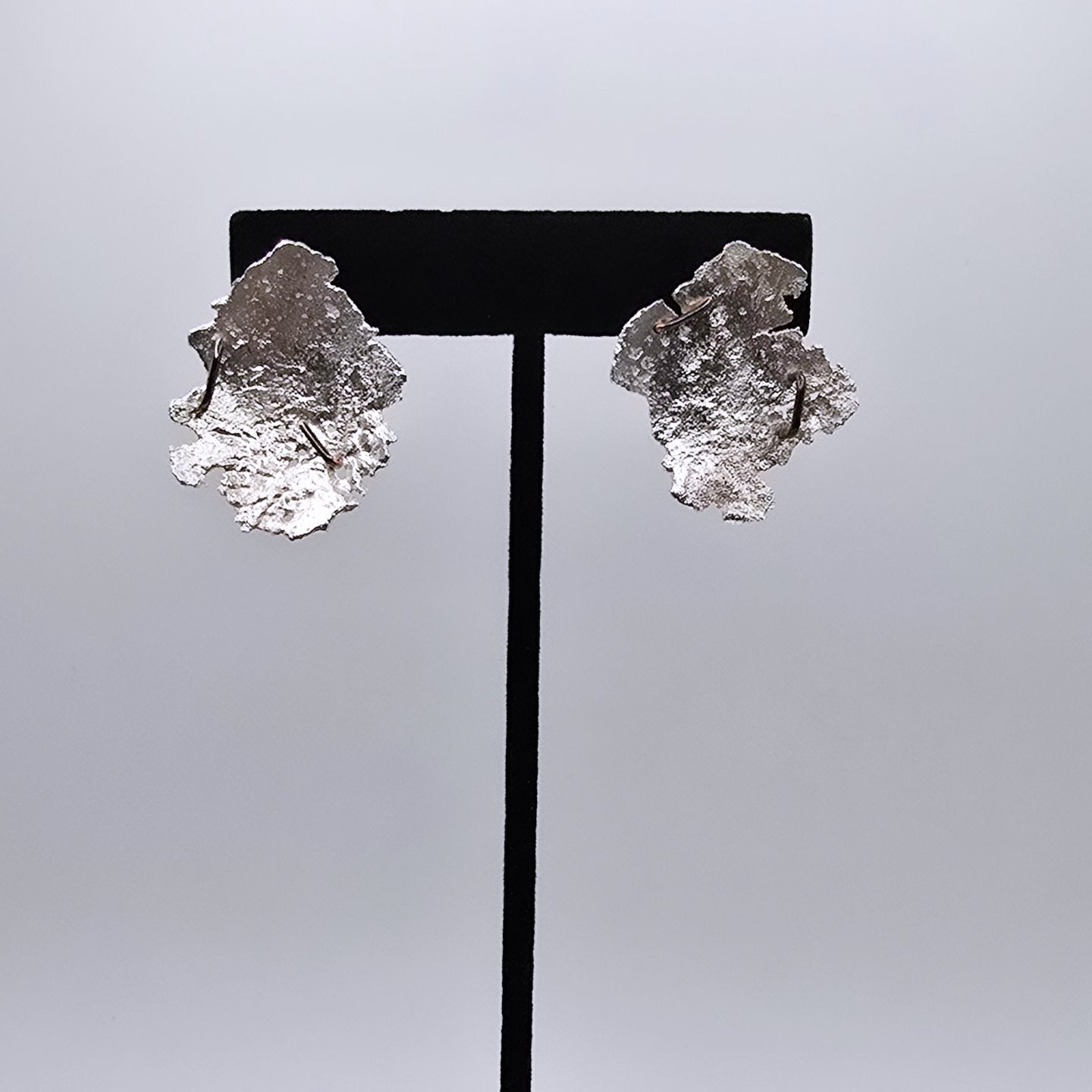 Pounded Silver Staple Earrings- Under Impact Series