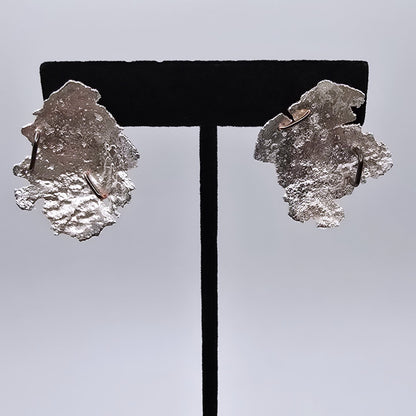 Pounded Silver Staple Earrings- Under Impact Series