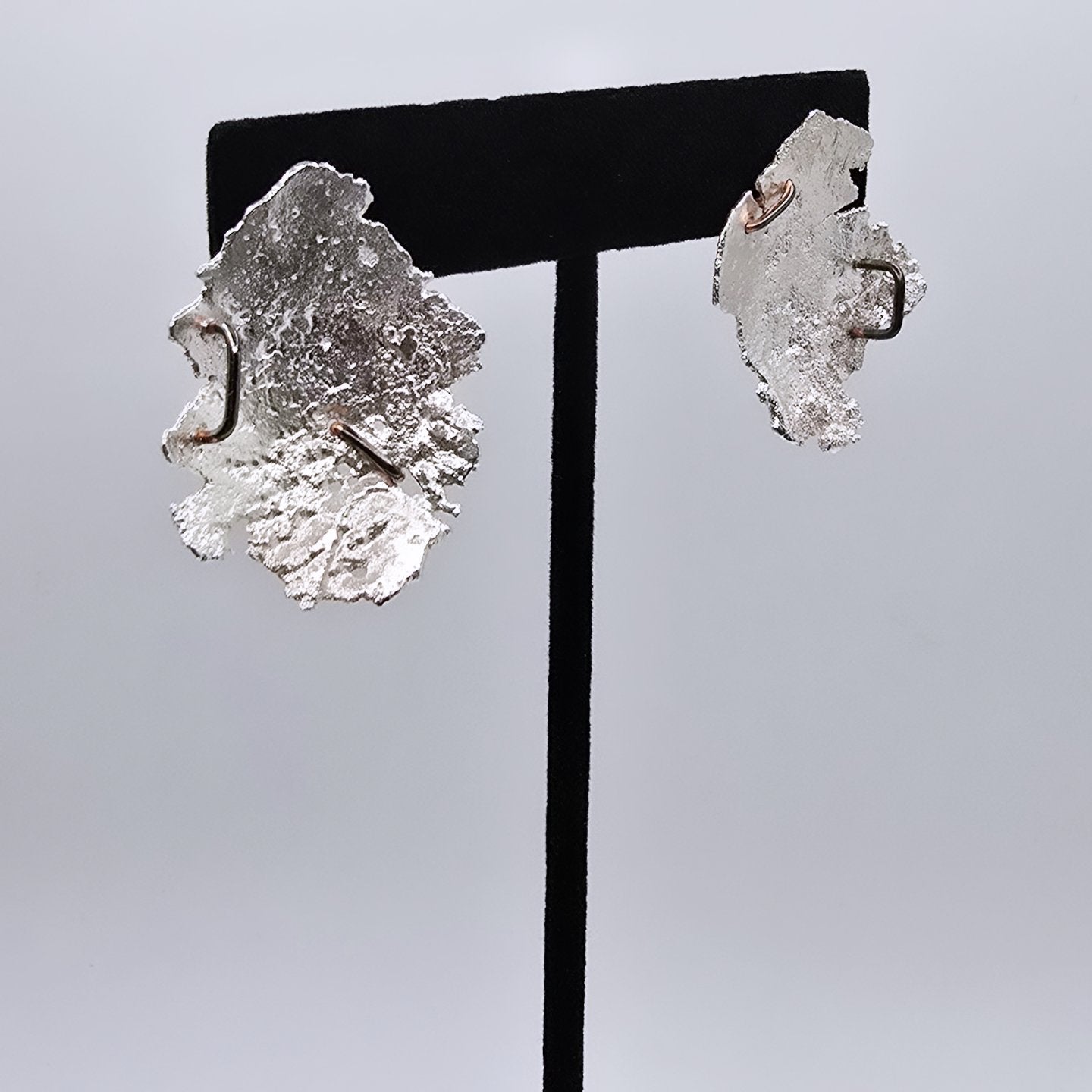 Pounded Silver Staple Earrings- Under Impact Series