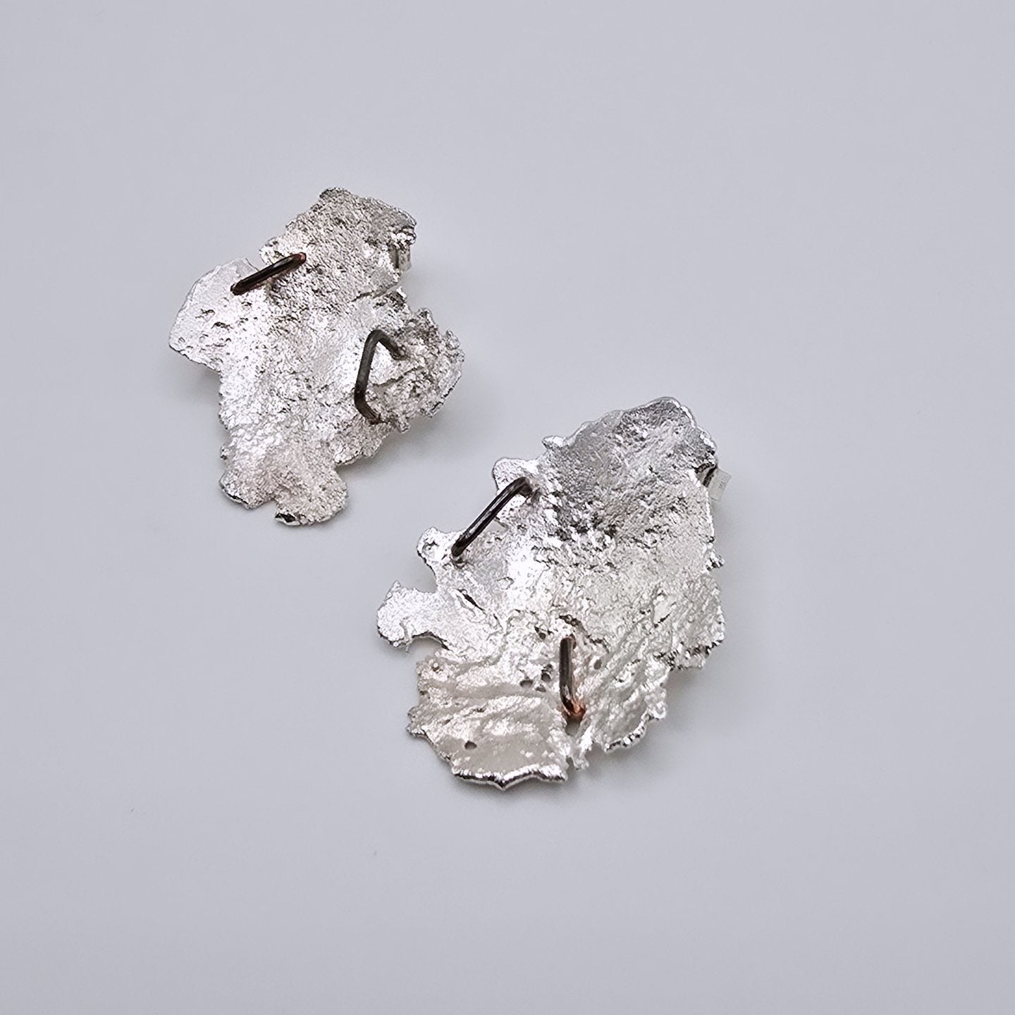 Pounded Silver Staple Earrings- Under Impact Series